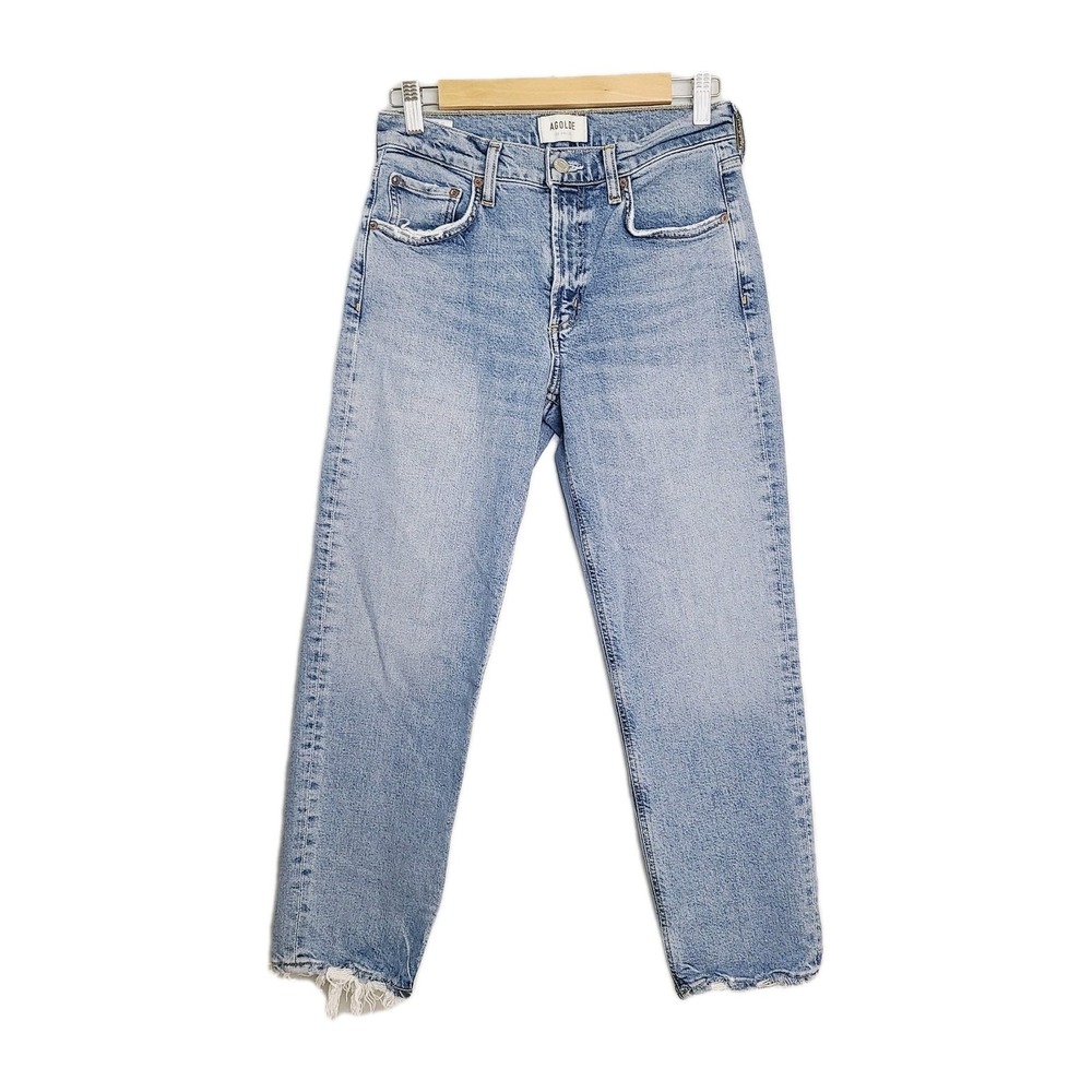 Agolde Straight Leg Jeans in Light Blue Wash - Picture 2 of 13